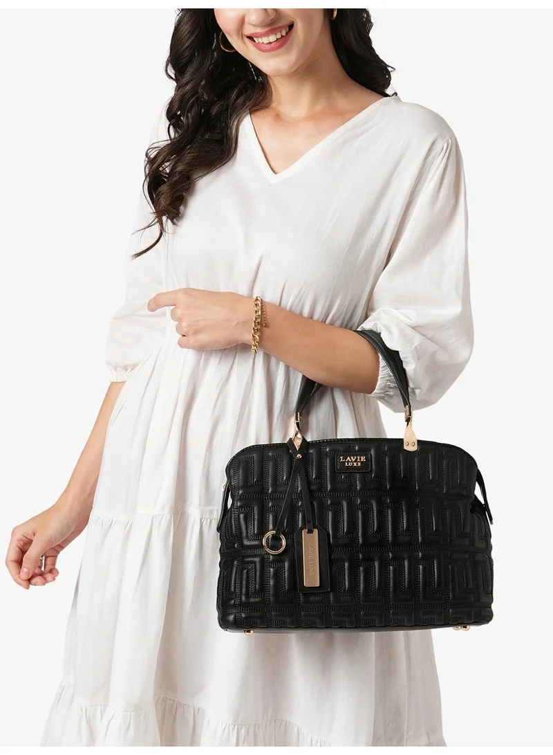 Lavie Luxe Women's Juli26 Medium 3-Compartment Satchel (Black)